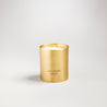Supercharge scented 100% natural wax candle 220g in pure brass container. Front.